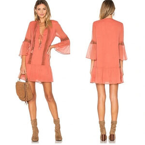 Ale by alessandra X Revolve Micaela Mini Dress Swim Coverup Coral Pink Boho